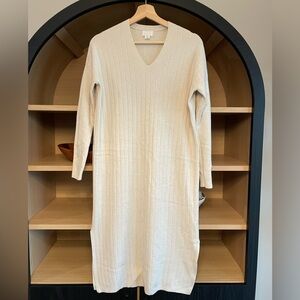 Caslon Long Sleeve Rib Midi Sweater Dress